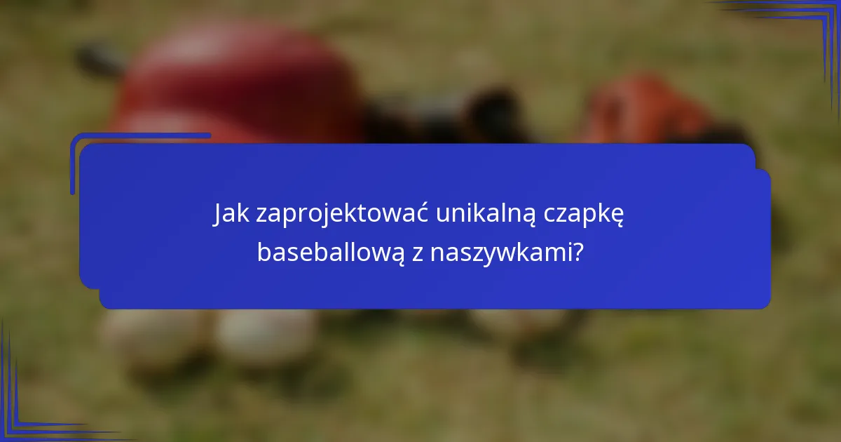 Jak zaprojektować unikalną czapkę baseballową z naszywkami?